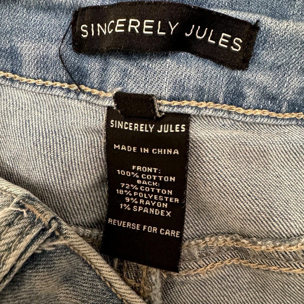 Sincerely Jules Straight Leg Jeans‎ Womens 5/27 Light Wash Distressed SJ22706AG2 - Picture 5 of 7